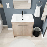 30 Inch Freestanding Bathroom Vanity with White Ceramic Sink & 2 Soft - Close Cabinet Doors (BVB02430PLO - BL9075B) - W999S00085 - image - 4