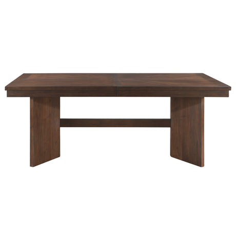 Walnut Finish Modern Dining Set 5pc Table with Self-Storing Extension Leaf and 4 Chairs Upholstered Wooden Furniture - sold by Home Elegance USA