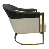 Gray, Off White and Gold Sofa Chair - Home Elegance USA