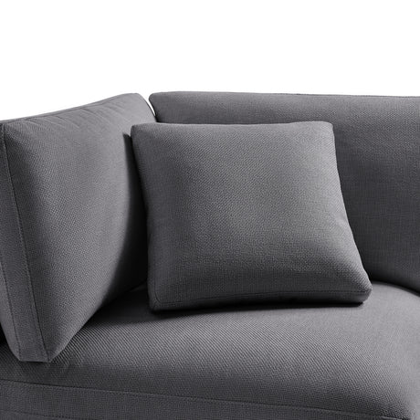 Cassandra Modular 5-Piece Sectional in Charcoal Grey with Solid Wood Legs and Plush Fabric Upholstery - sold by Home Elegance USA