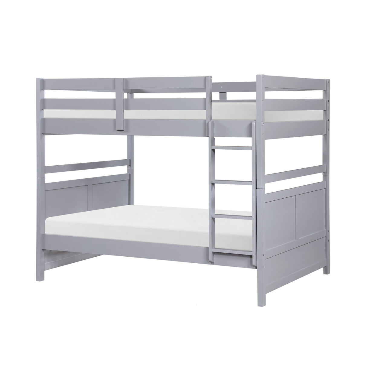 Bunk Bed Full Over Full Gray Finish Sturdy Wood Frame Guard Rails Youth Bedroom Furniture 1pc - sold by Home Elegance USA
