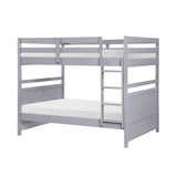 Bunk Bed Full Over Full Gray Finish Sturdy Wood Frame Guard Rails Youth Bedroom Furniture 1pc - sold by Home Elegance USA