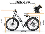 AOSTIRMOTOR new pattern 26" 750W Electric Bike Fat Tire 52V15AH Removable Lithium Battery for Adults - W1155106318 - Home Elegance USA - 6