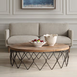 Chain Reaction Wooden Coffee Table - Light Brown by Uttermost - View 2