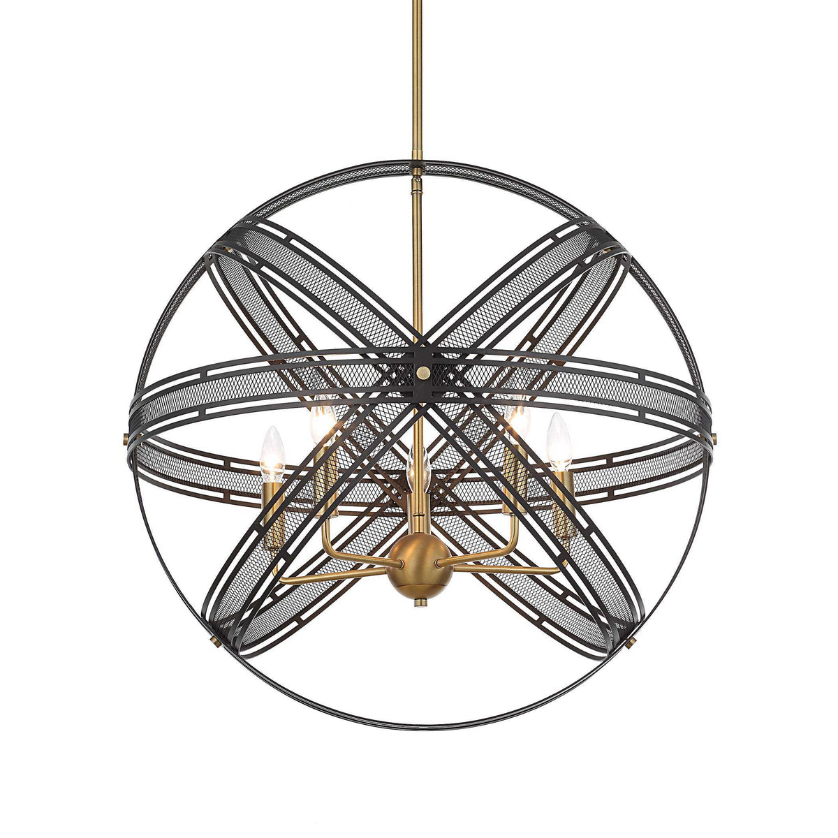 Spherical 5 Light Pendant - Bronze / Black by Uttermost - View 4