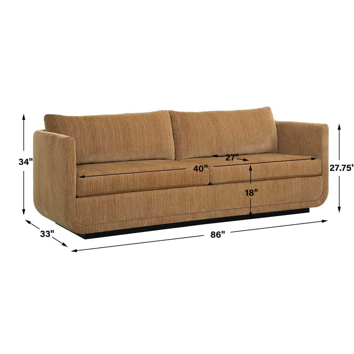 Abound Sofa Ginger - Light Brown by Uttermost - View 9