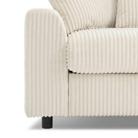 141.5*64'' Corduroy Sectional Sofa with Bluetooth Speakers, U-Shaped Couch with Console, USB Charger, Cup Holders, Storage, Ottoman, Deep and Wide Seat Cloud Sofa for Living Room&Apartment - sold by Home Elegance USA