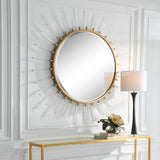 Oracle Round Starburst Mirror - Silver / Yellow by Uttermost - View 3