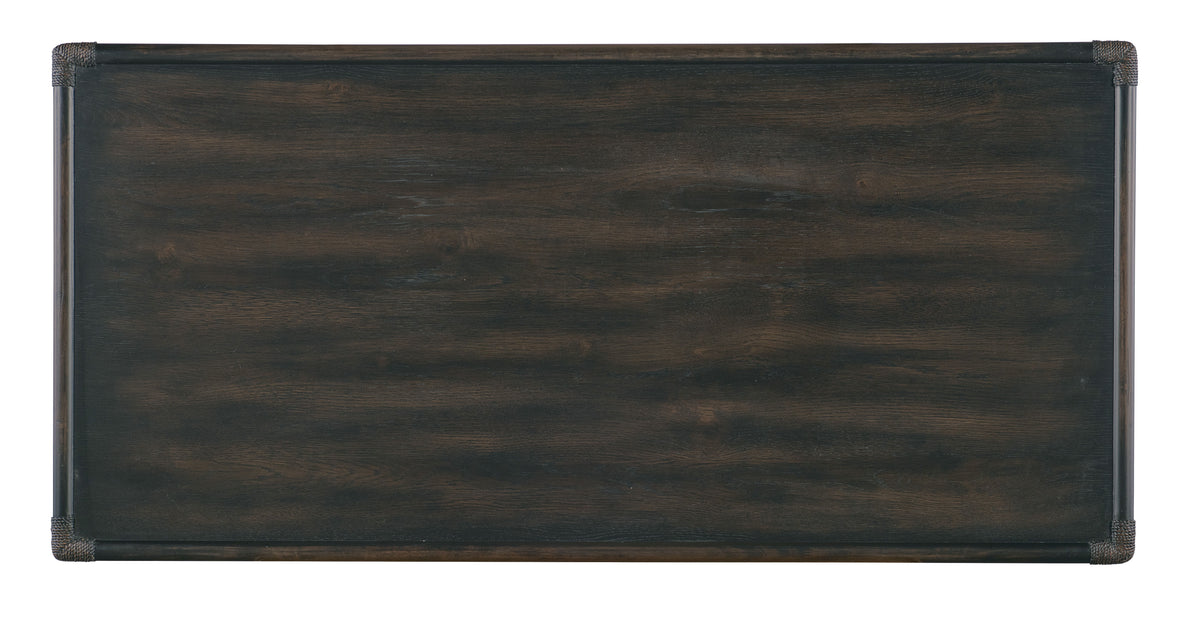 Retreat Pole Rattan Coffee Table - Dark Brown / Black by Hooker Furniture - View 5