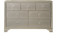 1pc Modern Glam Style Champagne Finish Glam Seven Drawer Dresser Embossed Crocodile Pattern Wooden Bedroom Furniture