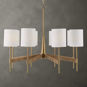 Lautoka Rattan 8 Light Chandelier - Light Brown by Uttermost - View 1