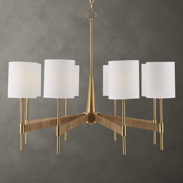 Lautoka Rattan 8 Light Chandelier - Light Brown by Uttermost - View 1