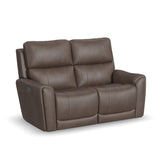 Carter Power Reclining Loveseat With Power Headrests & Lumbar - Cappuccino | Flexsteel