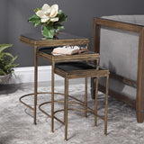 India Nesting Tables (Set of 3) Light Brown & Black - Light Brown / Black by Uttermost - View 2