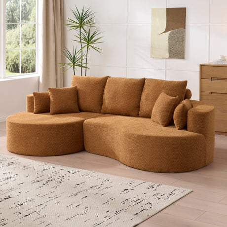 106 in. 2 - Piece Fabric Cloud Curved Sectional Boucle Sofa,CHAISE LOUNGE, NOMAD - sold by Home Elegance USA