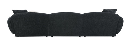 Lucifer Black & White Shimmer Fabric Sectional Sofa w/3 Pillows - sold by Home Elegance USA