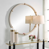 Cyprus Round Mirror - White by Uttermost - View 3