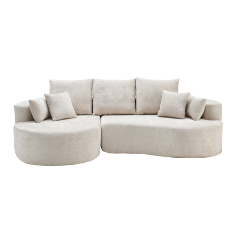 106 in. 2 - Piece Fabric Cloud Curved Sectional Chenille Sofa with Chaise For Living Room Bedroom Apartment -Silver Lining - sold by Home Elegance USA