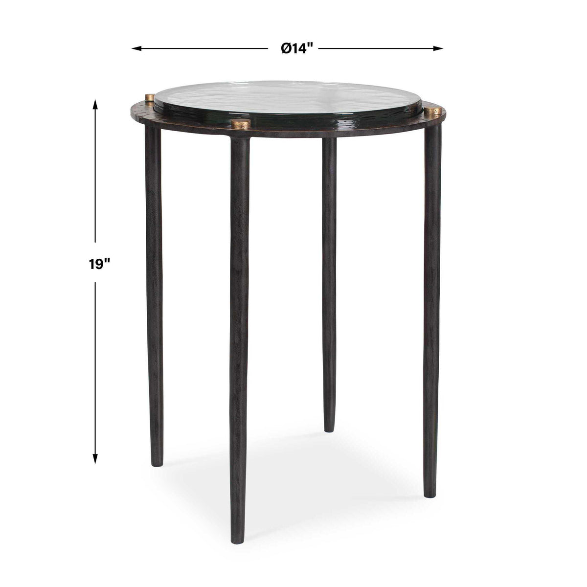Kennington Round Glass Accent Table - Black by Uttermost - View 8