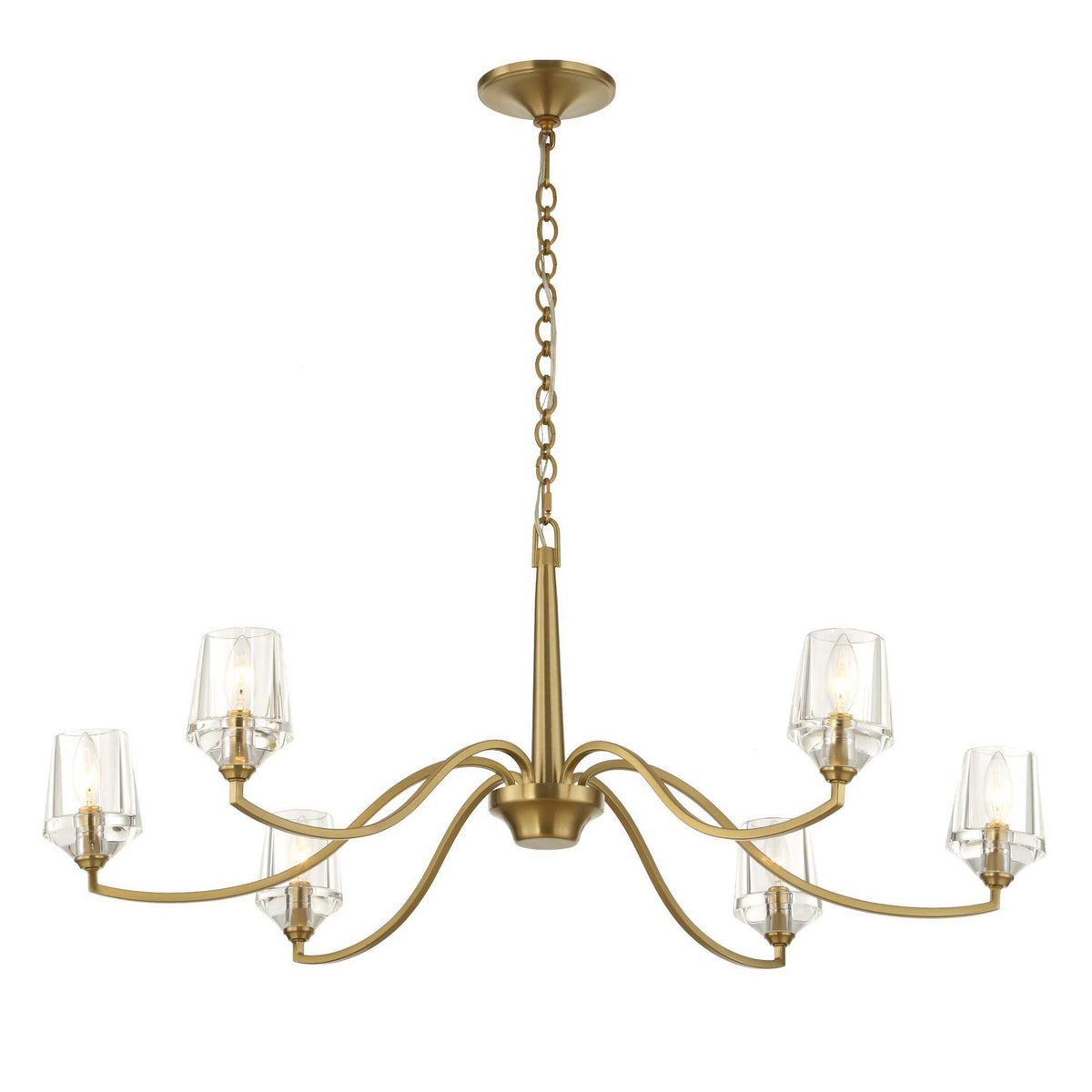 Barcelona 6 Light Brass Chandelier - Gold by Uttermost - View 7