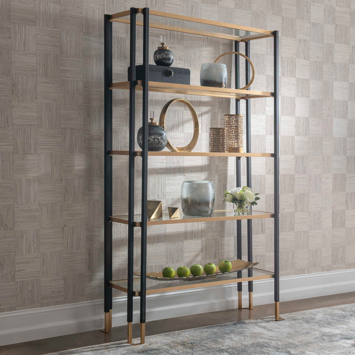 Kentmore Modern Etagere - Black / Yellow by Uttermost - View 3