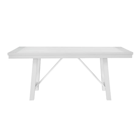 Modern Contemporary White Finish 5pc Set Dining Table and 4 Side Chairs Set Wooden Kitchen Dining Furniture Casual Style - sold by Home Elegance USA