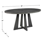 Pulsar Round Walnut Dining Table - Gray by Uttermost - View 6