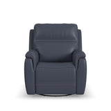 Sawyer Swivel Glider With Power Headrest, Lumbar, Heat & Massage - Blue | Flexsteel