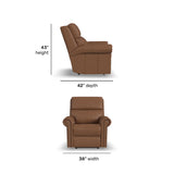 Bernard Power Leather Recliner With Power Headrest & Lumbar, Nailhead Trim | Flexsteel