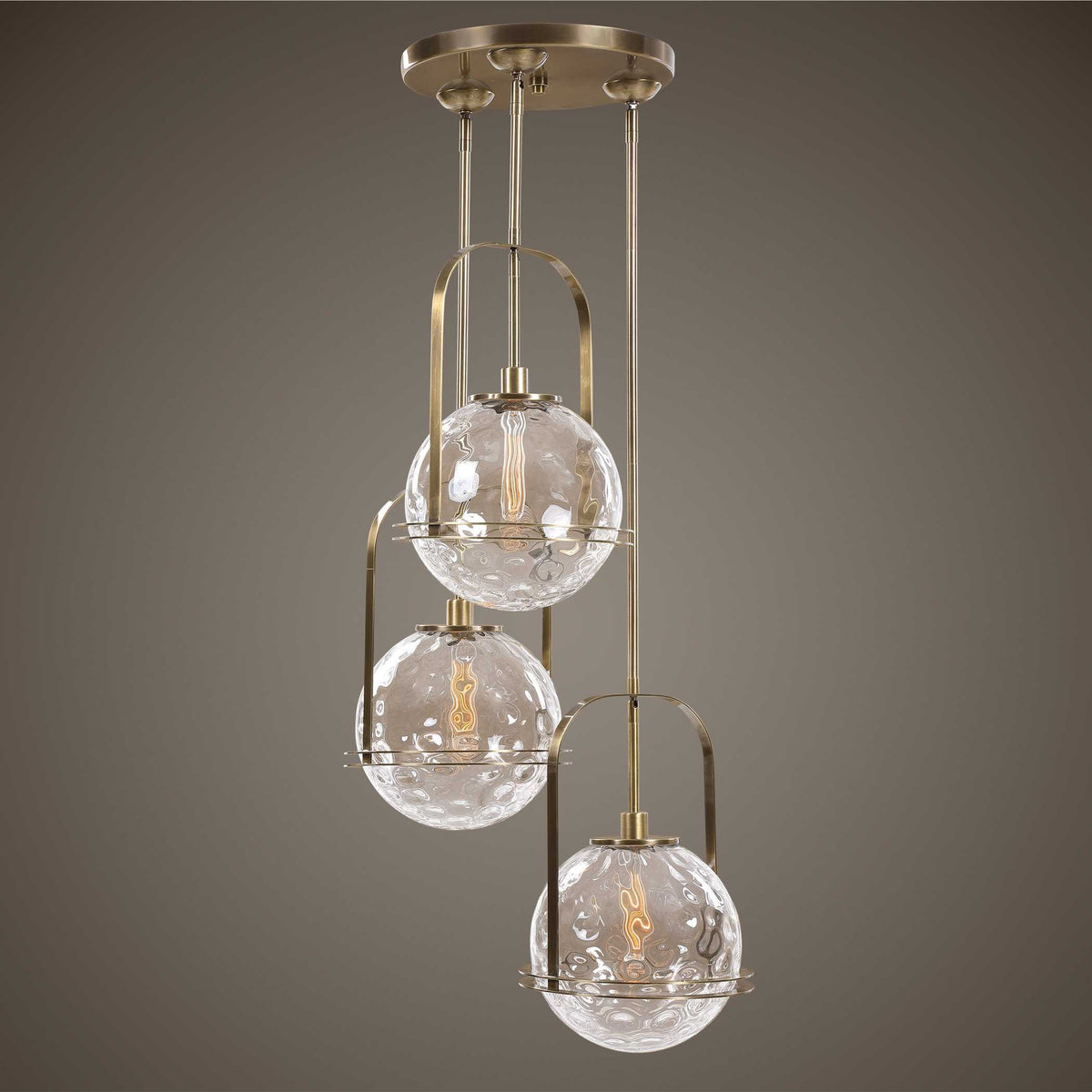 Mimas 3 Light Cluster Pendant - Gold / Silver by Uttermost - View 2