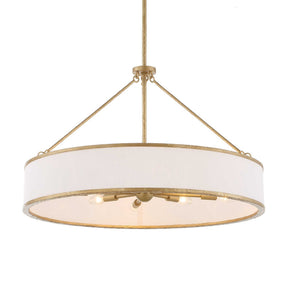 Algiers 8 Light Drum Pendant - Gold / White by Uttermost - View 1