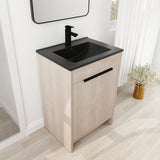 24 Inch Freestanding Bathroom Vanity with Black Ceramic Sink & 2 Soft - Close Cabinet Doors (BVB02424PLO - G - BL9060BK),W1286S00016 - W999S00078 - image - 8