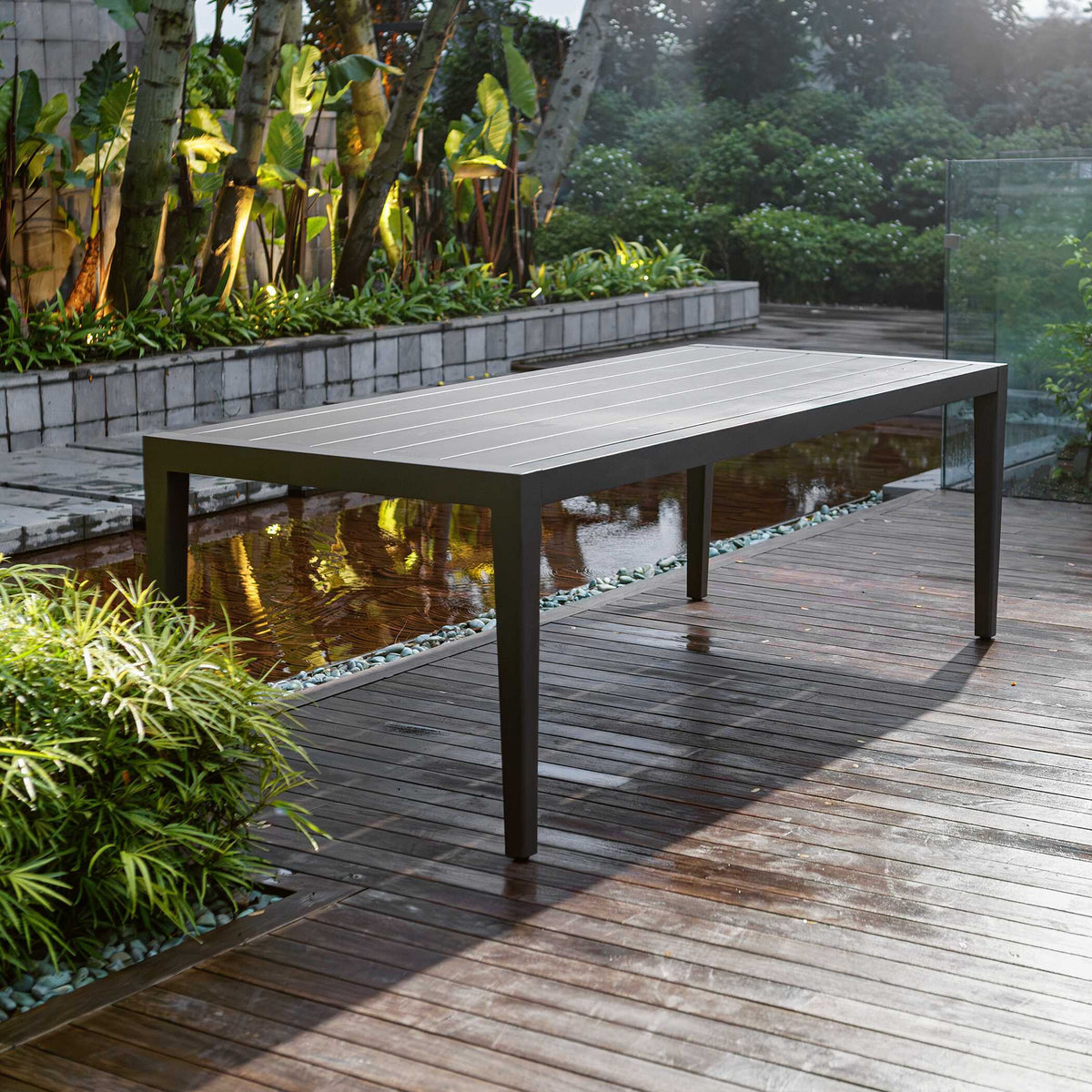 Polanco Outdoor Aluminum Dining Table - Black by Uttermost - View 4