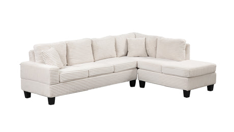 Modern Style Recliner Sectional Sofa Made With Wood in Cream - sold by Home Elegance USA