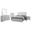 Geary White 5-piece Slatted Headboard Panel Bedroom Set - sold by Home Elegance USA