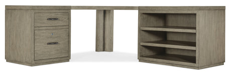 Linville Falls Corner Desk With File And Open Desk Cabinet - Gray by Hooker Furniture - View 3