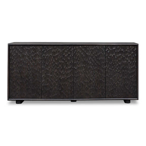 Stevenson Chiseled 4 Door Cabinet Black / Brown / Woodtone - Dark Brown by Uttermost - View 1