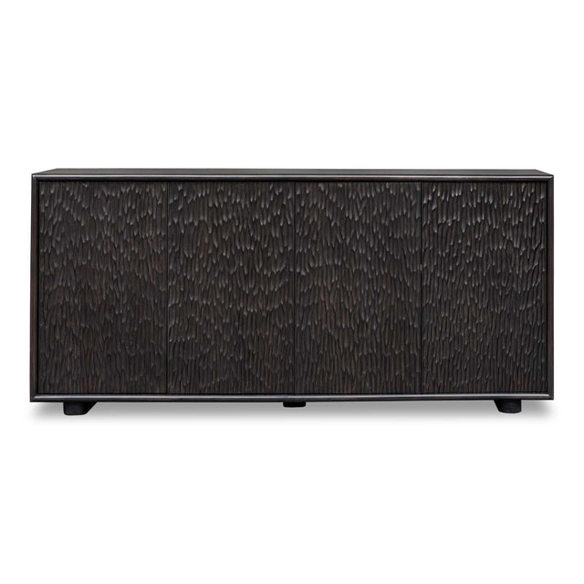 Stevenson Chiseled 4 Door Cabinet Black / Brown / Woodtone - Dark Brown by Uttermost - View 1