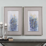 Indigo Florals Framed Art (Set of 2) - Blue by Uttermost - View 2