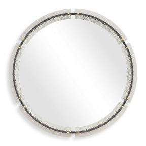 Crystalline Round Mirror - White by Uttermost - View 1