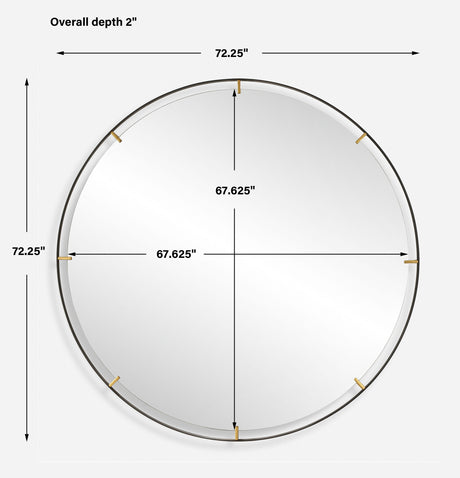 Grand Pendulum Round Mirror - Black by Uttermost - View 7