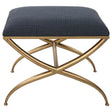 Crossing Small Bench Navy - Blue / Gold by Uttermost - View 1