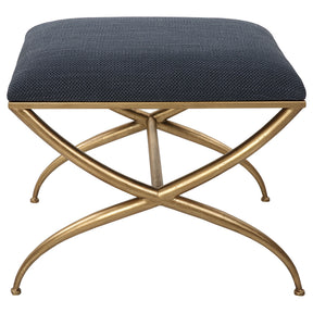 Crossing Small Bench Navy - Blue / Gold by Uttermost - View 1