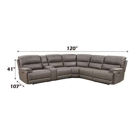 Kantu Brown Synthetic Leather Motion Sectional Sofa - sold by Home Elegance USA