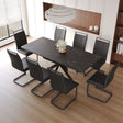 62.4' extendable 78.15' dining Table Set for 6-8 Person for Dining Room,C-shaped Tube Soft padded armless dining chair and Very large Dining Room Table Kitchen Table Chair Set with metal Legs