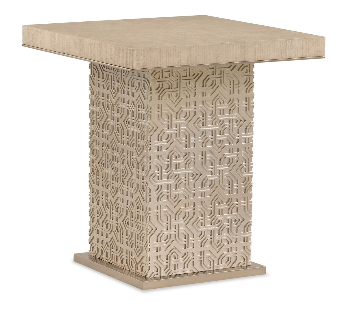 Geometry Low Side Table Polished Limestone - Beige / Gold by Hooker Furniture - View 1