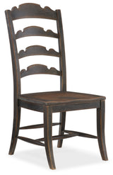 Hill Country Twin Sisters Ladderback Side Chair - Black / Dark Brown by Hooker Furniture - View 1