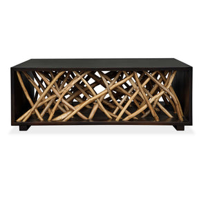 Teak Maze Coffee Table Woodtone - Light Brown / Dark Brown by Uttermost - View 1