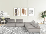 Anna 120' Light Gray Velvet 5 Pc Sectional Sofa