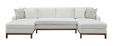 Valiant Ivory Chenille Sectional Sofa W/4 Pillows - sold by Home Elegance USA